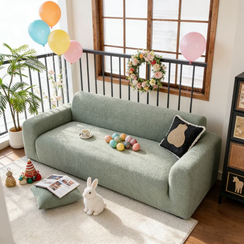 Housse de canapé épaisse extensible en polaire d'esprit bohème, autre coloris