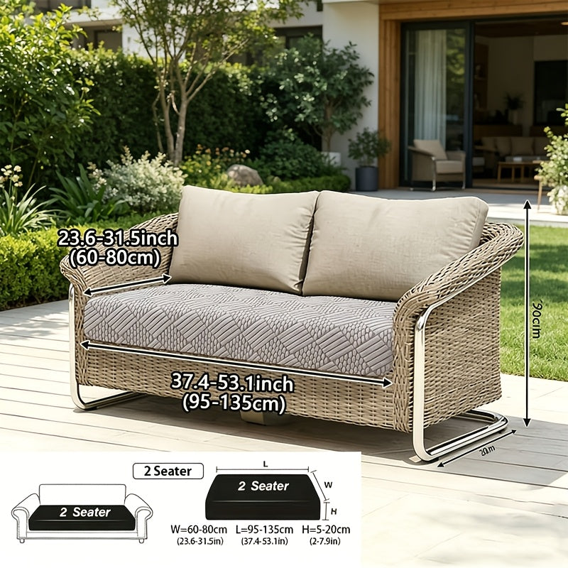 Housse de canapé extensible en polaire jacquard à housses séparées, détail de l'ourlet
