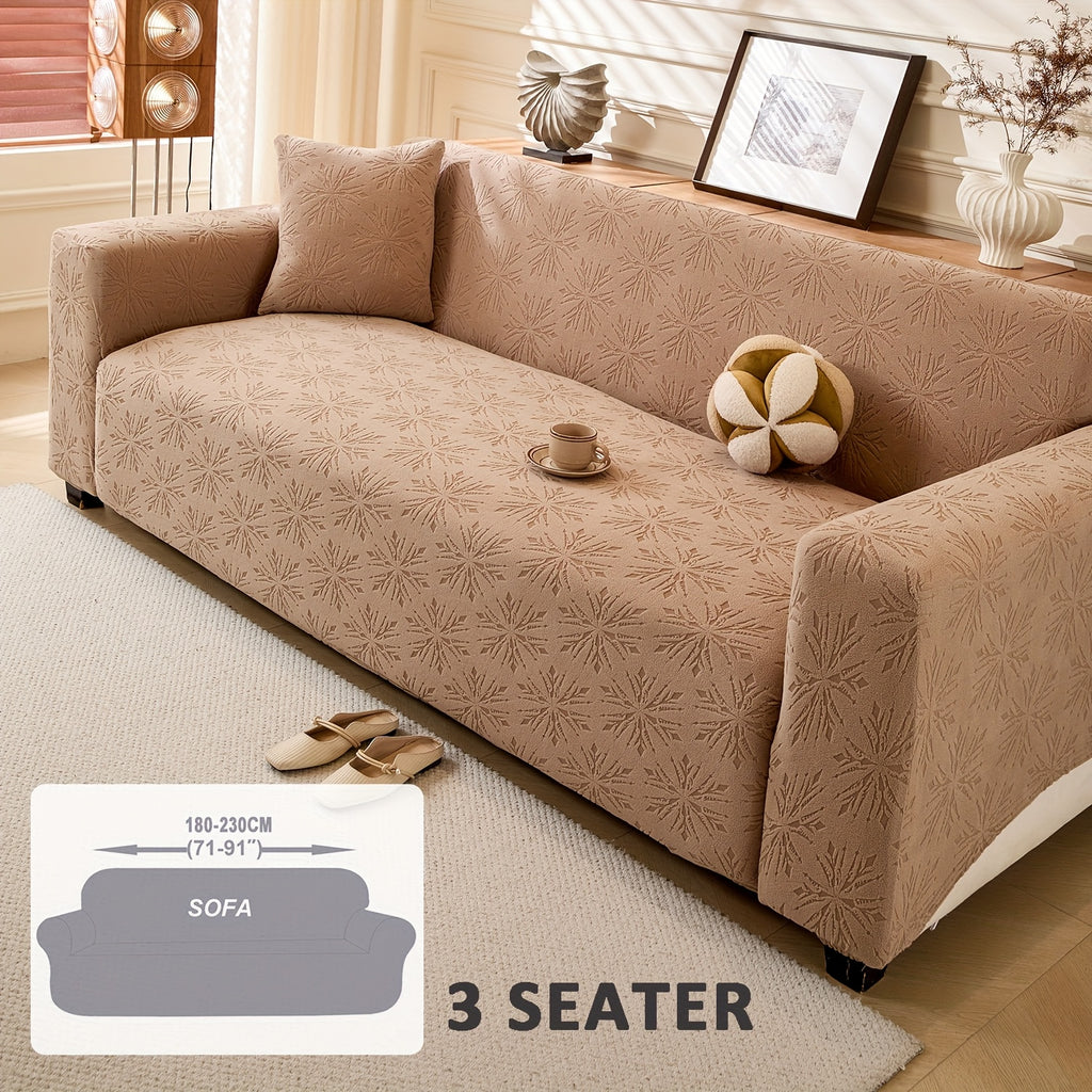Housse de canapé extensible en polaire jacquard antidérapante d'esprit bohème, housse posée