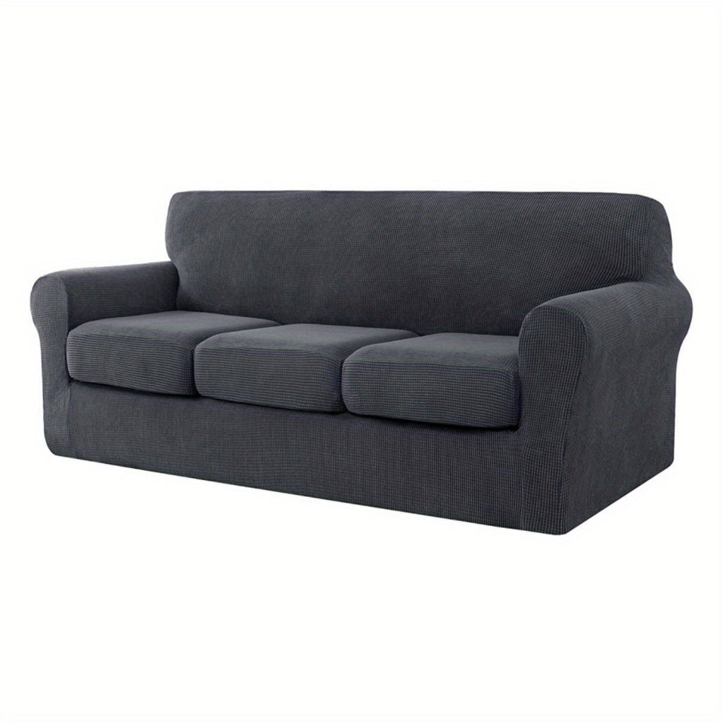 Housse de canapé épaisse extensible en polaire jacquard à housses séparées, tissu de 200 à 250 g/m²