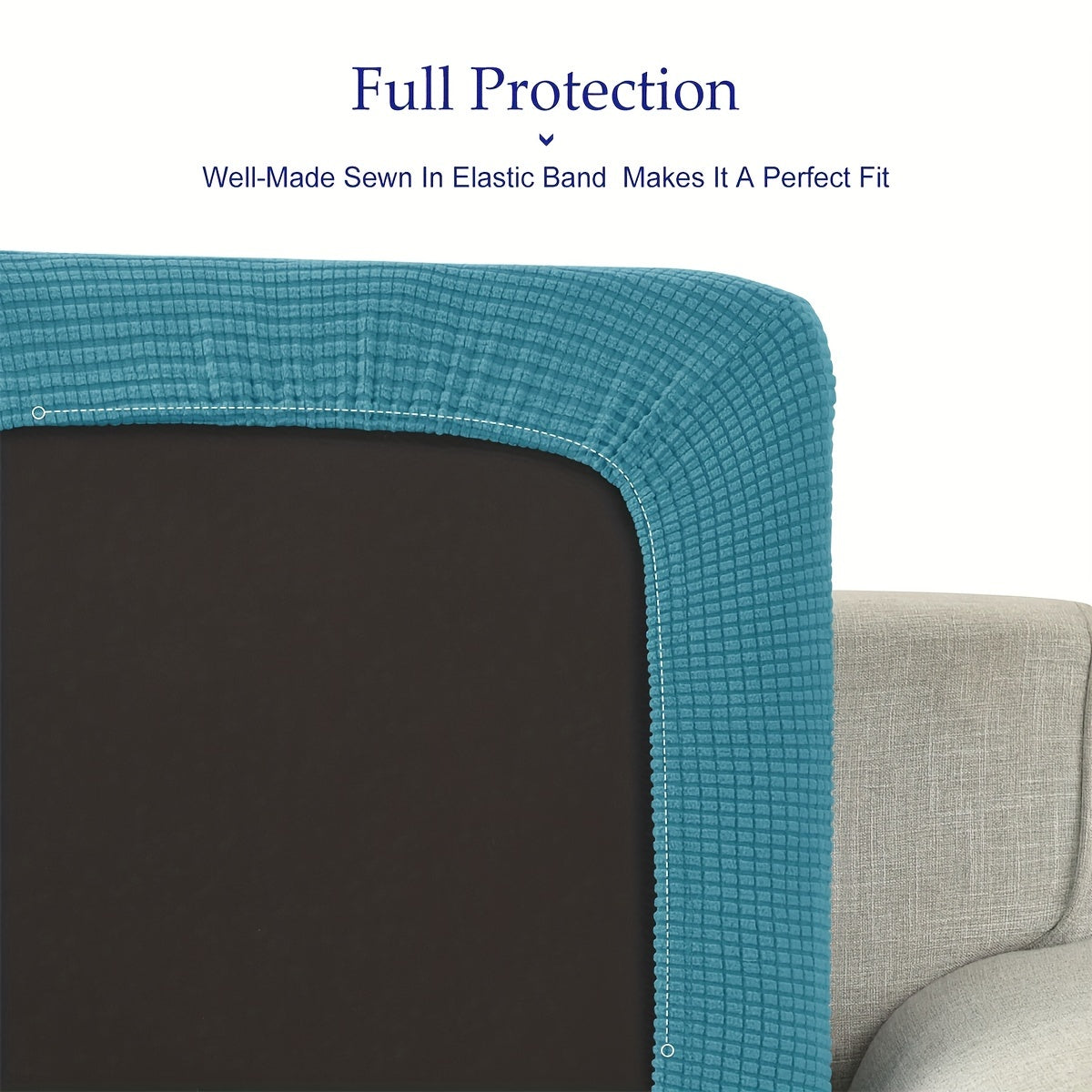 Housse de coussin extensible en polyester, vue de dos