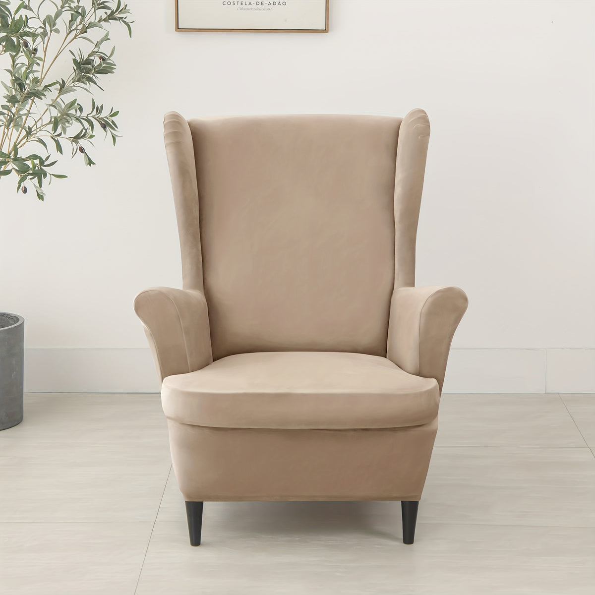 Housse de canapé épaisse extensible en velours pour fauteuil, housse posée