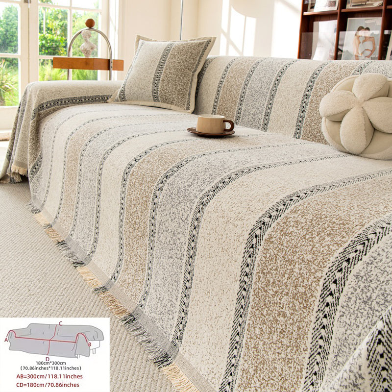 Housse de canapé, gros plan sur le tissu