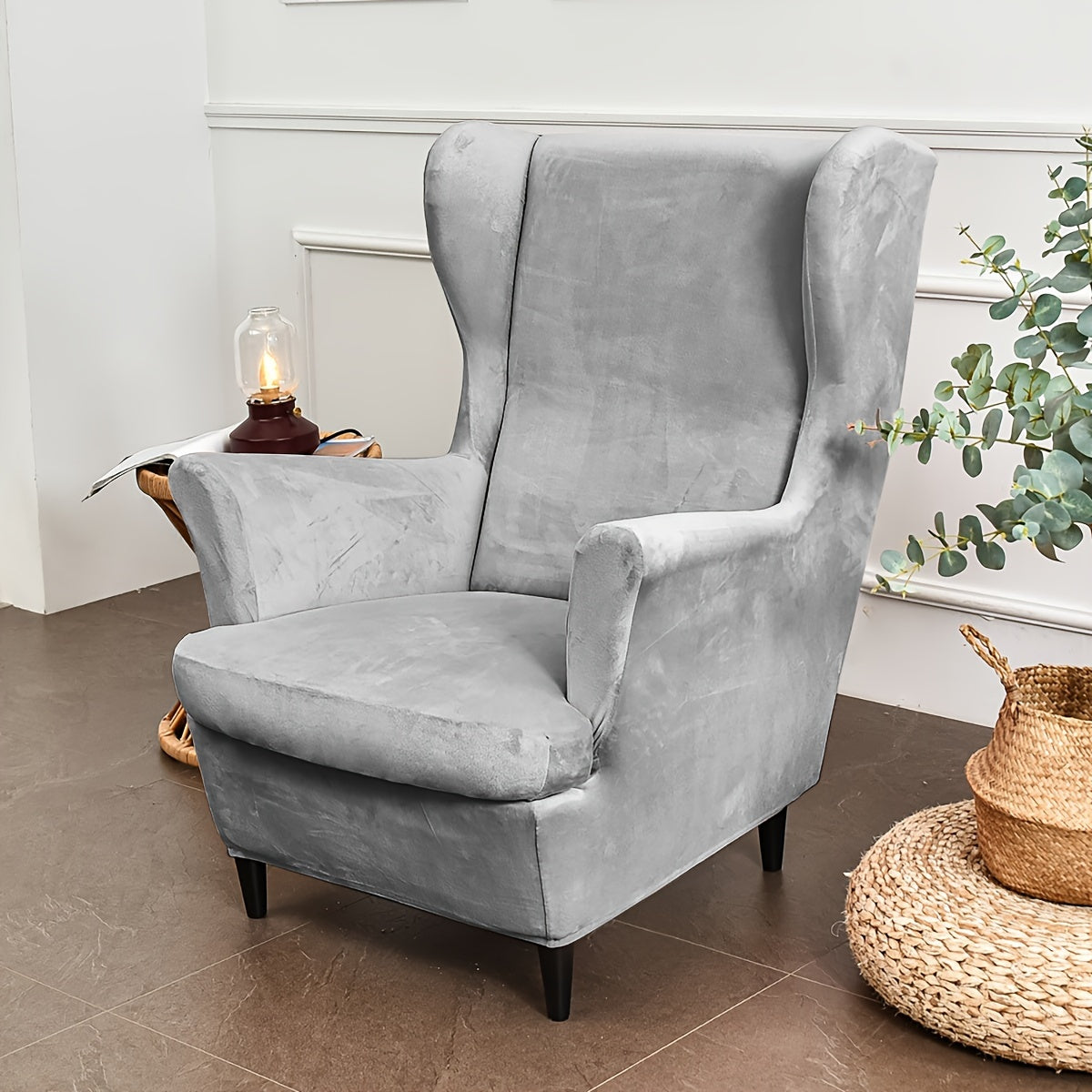 Housse de canapé extensible en velours à motif tigre