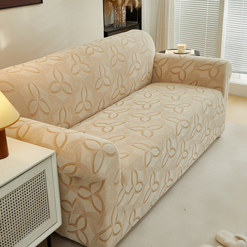 Housse de canapé en jacquard à motif feuillage, visuel produit