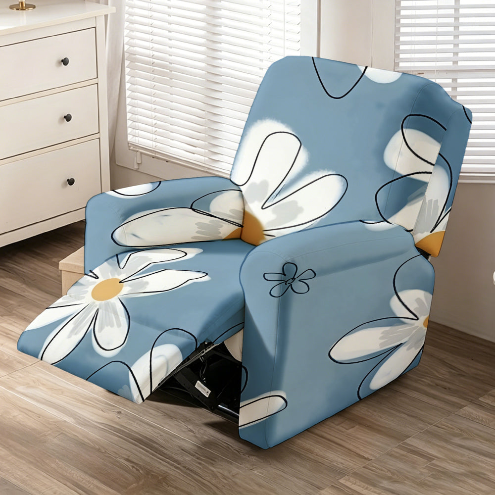 Housse de fauteuil extensible en fibre de lait matelassée à motif géométrique