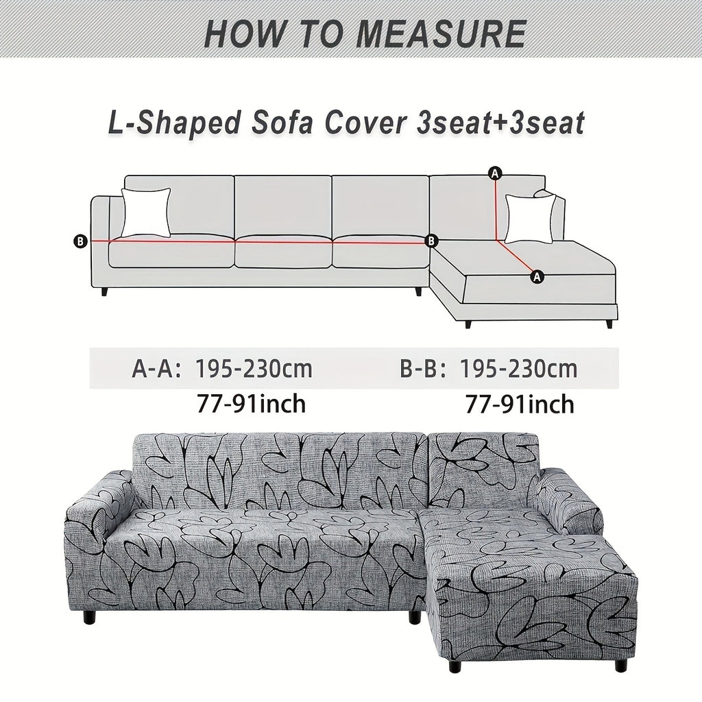Housse de canapé épaisse extensible en polaire jacquard à housses séparées, vue de dos