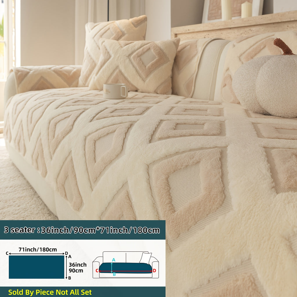 Housse de coussin en velours matelassée antidérapante à housses séparées, vue de dos