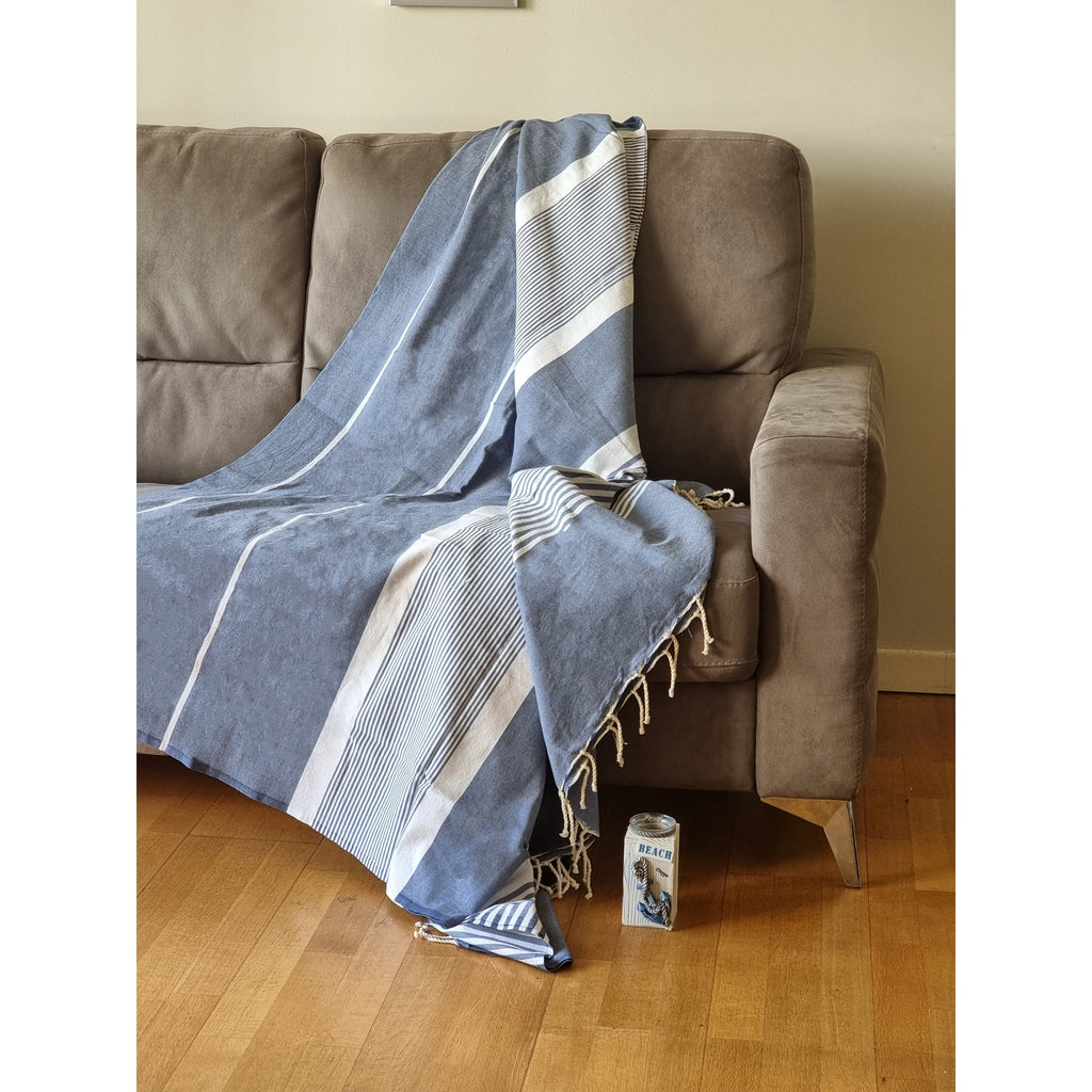Housse de canapé en coton, détail de la finition