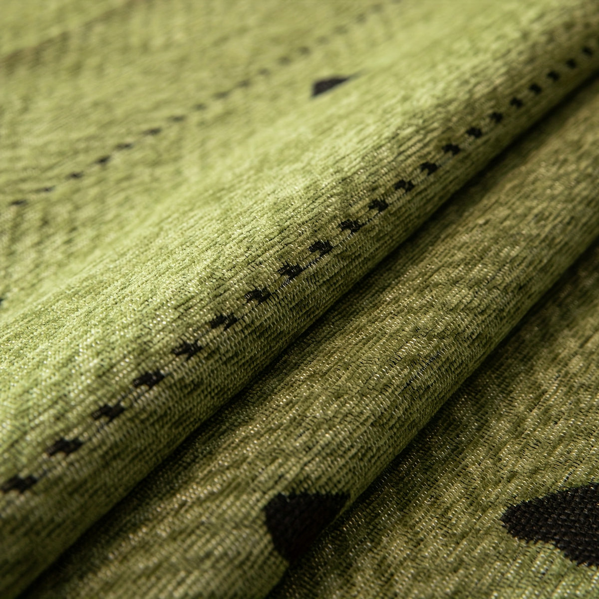Housse de coussin en chenille jacquard antidérapante, gros plan sur le tissu