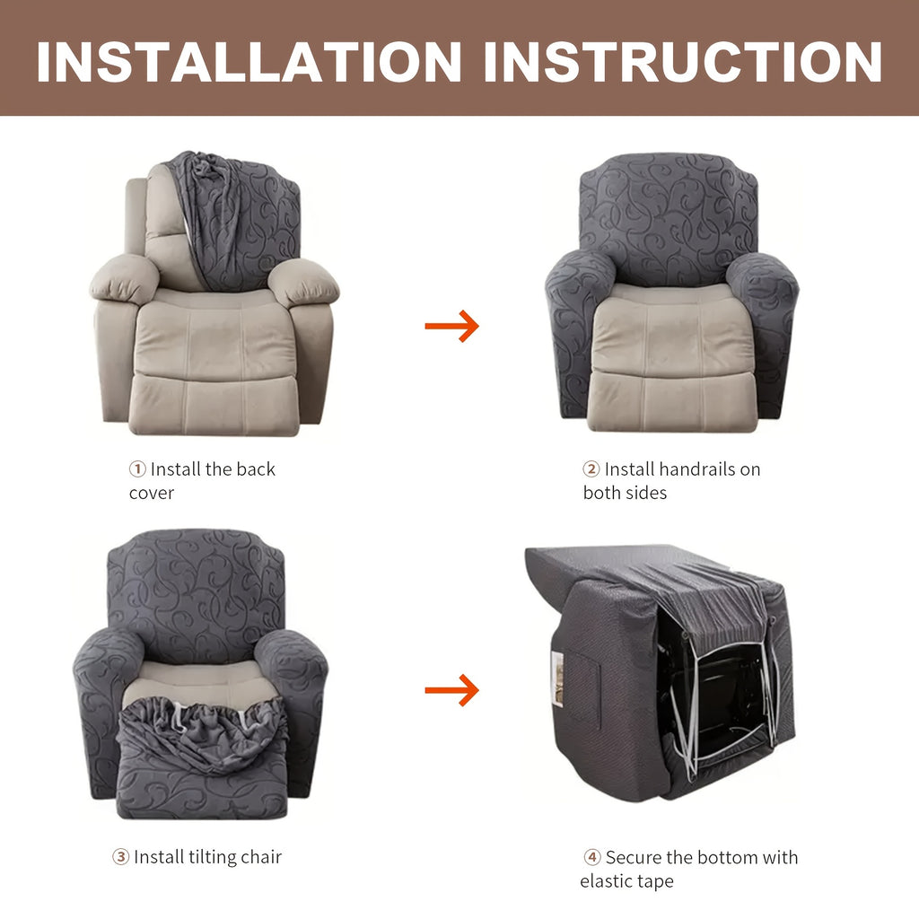 Housse de canapé épaisse en polyester pour fauteuil, détail de l'ourlet