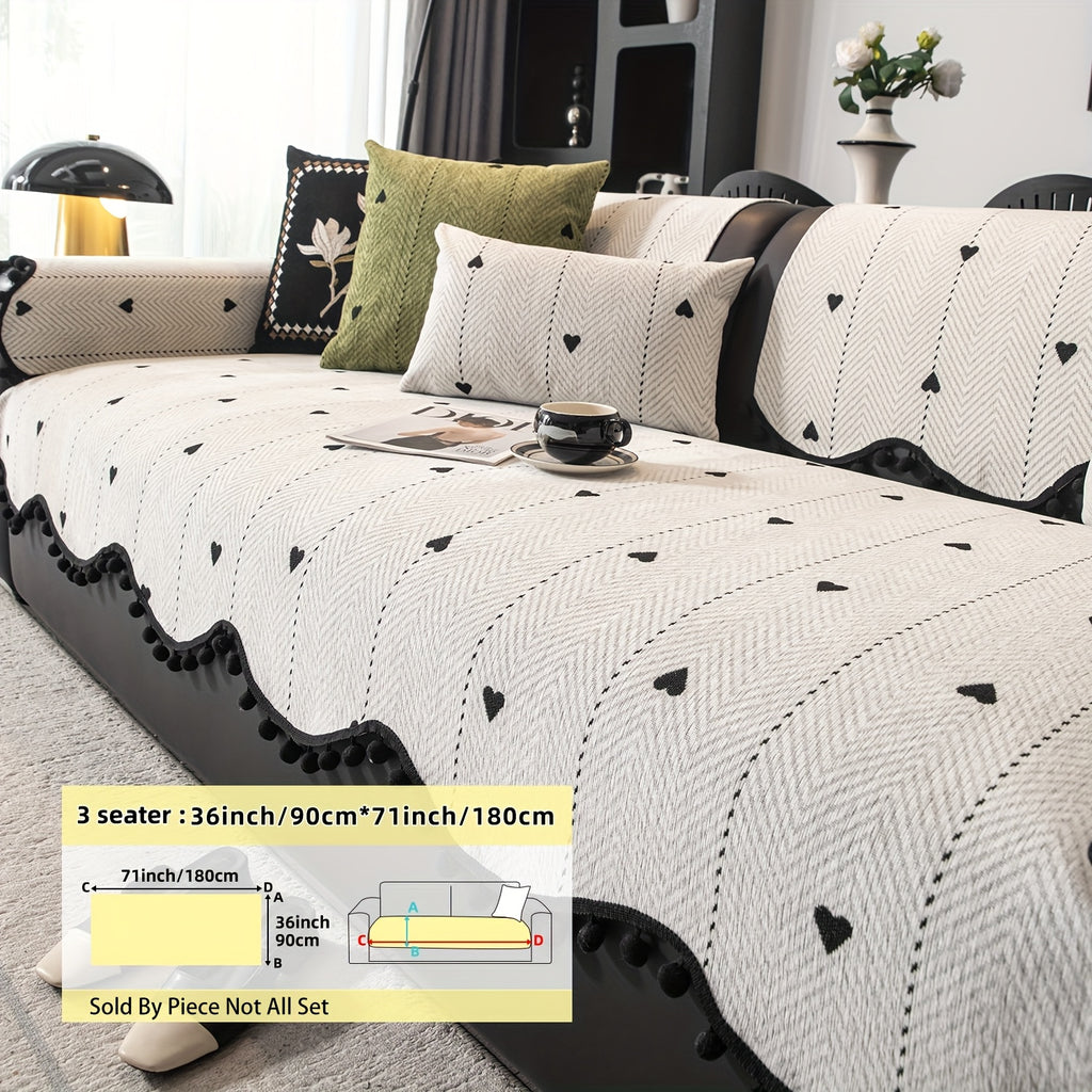 Housse de coussin en chenille jacquard antidérapante, vue d'ensemble