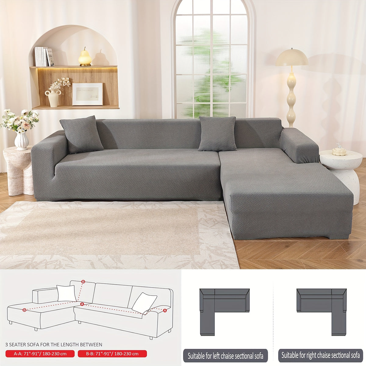Housse de canapé extensible en polaire jacquard à housses séparées, compatible canapé deux places, canapé trois places, canapé quatre places