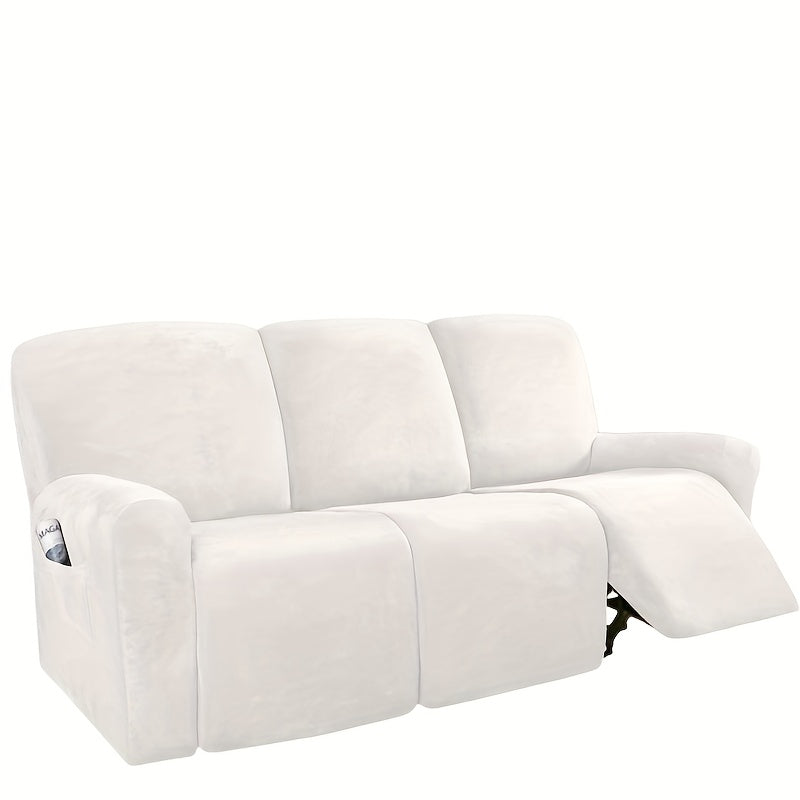 Housse de canapé extensible en velours matelassée, vue de dos