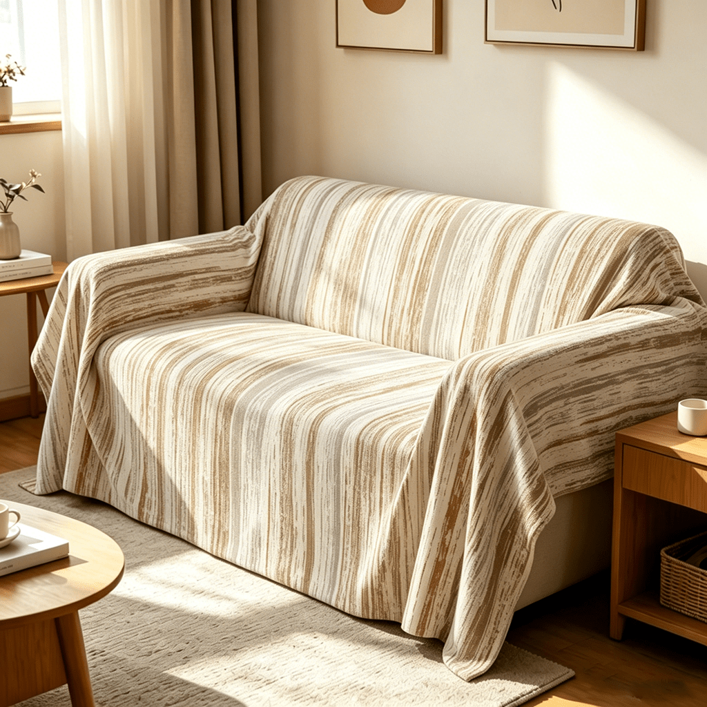 Housse de canapé en polyester imprimée à maille torsadée, tissu de 350 à 400 g/m²