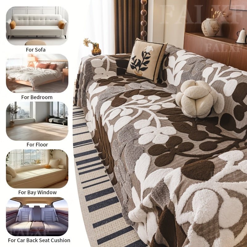 Housse de canapé en velours jacquard à motif bohème, détail de la finition