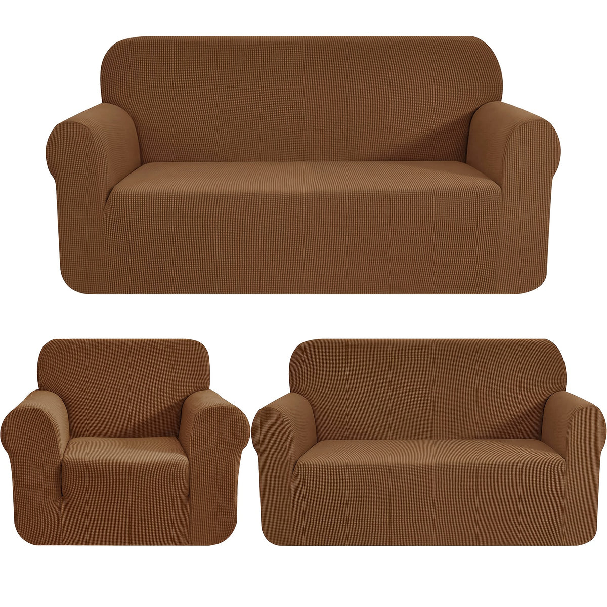 Housse de canapé extensible en polaire jacquard anti-griffes, visuel produit