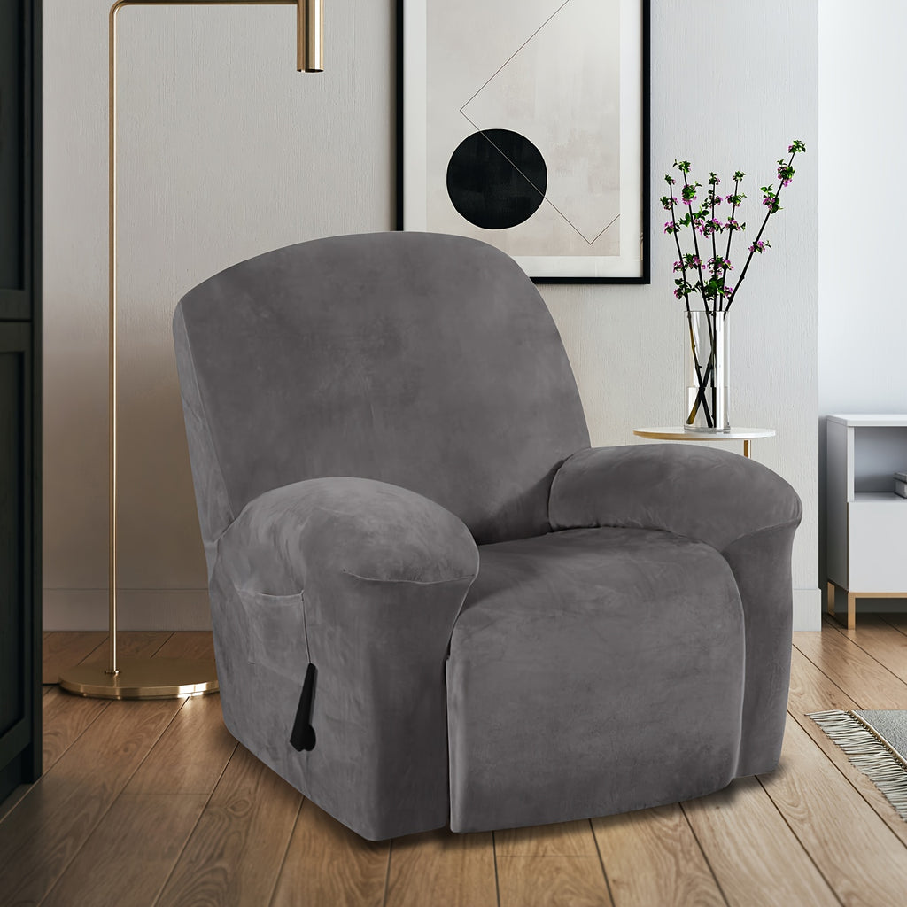 Housse de fauteuil épaisse extensible en velours, vue d'ensemble