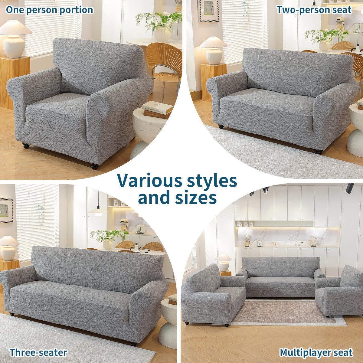 Housse de canapé extensible en polaire jacquard à rayures, housse posée