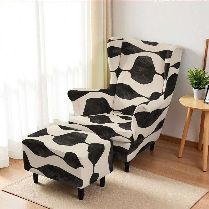 Housse de canapé extensible en fibre de lait imprimée à motif vache
