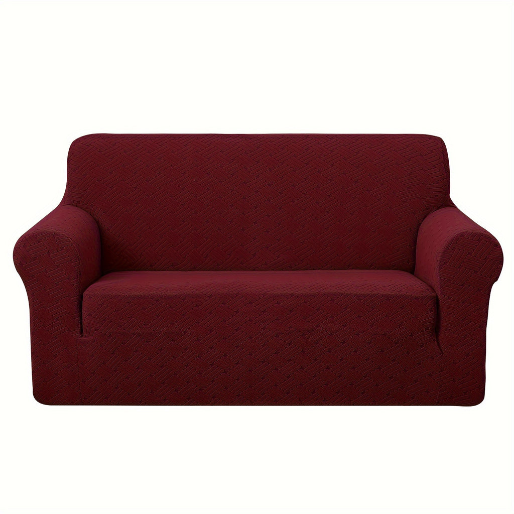 Housse de canapé épaisse extensible en polaire jacquard antidérapante, visuel produit