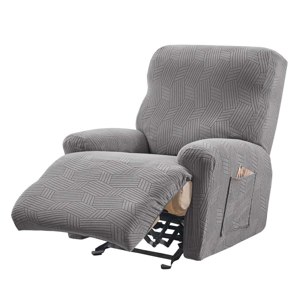 Housse de canapé extensible en velours côtelé jacquard pour fauteuil, tissu de 160 à 180 g/m²
