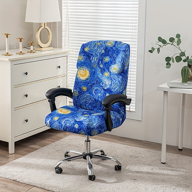 Housse de chaise extensible en polyester à fermeture éclair, gros plan sur le tissu
