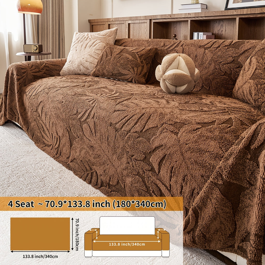 Housse de coussin épaisse en chenille matelassée antidérapante à housses, gros plan sur le tissu