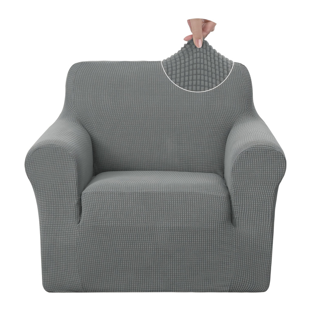 Housse de canapé extensible en polaire jacquard — détail de la matière : polaire