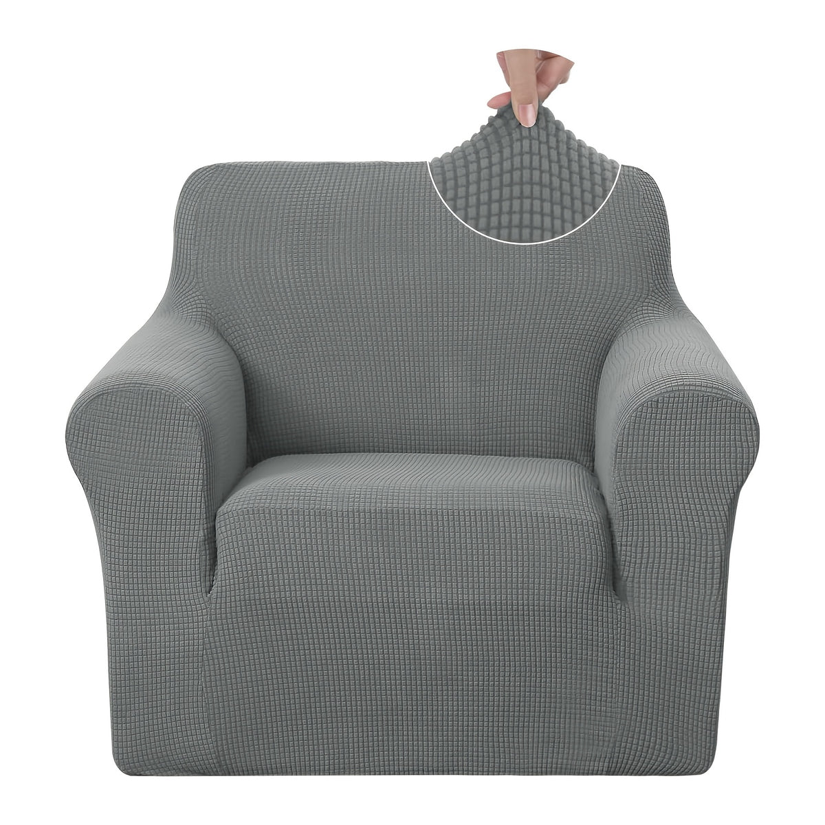 Housse de canapé extensible en polaire jacquard — détail de la matière : polaire Image