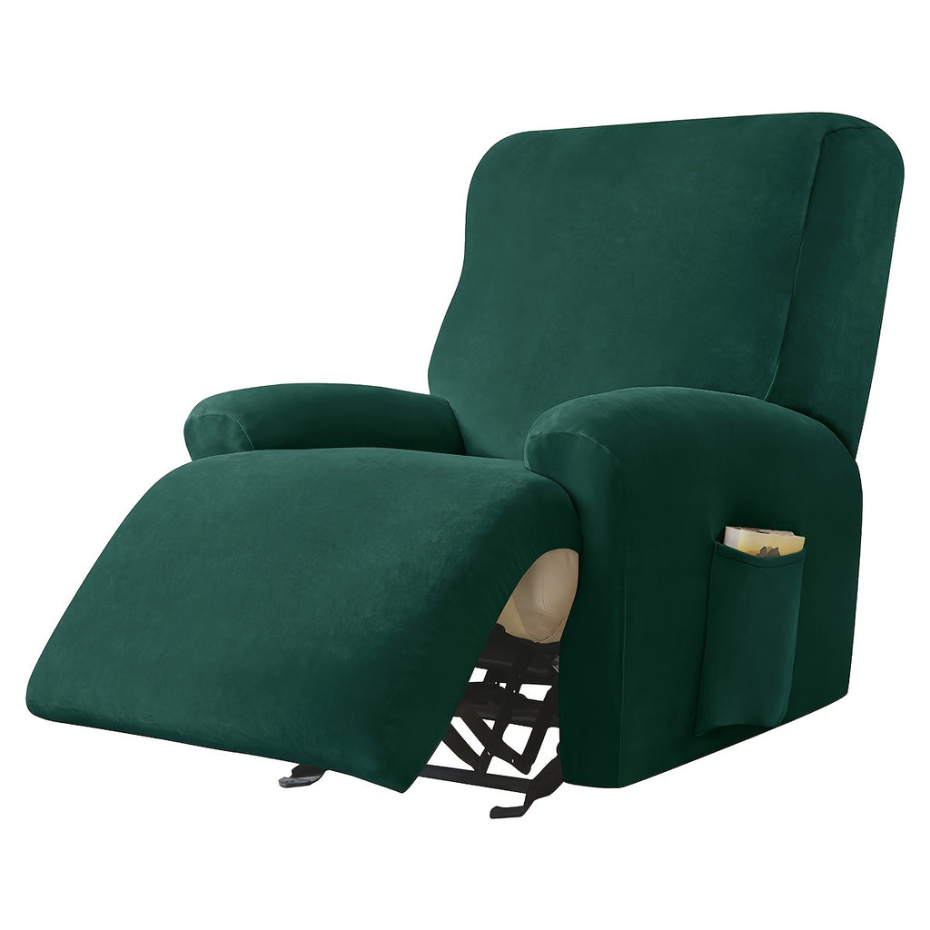 Housse de canapé extensible en velours à housses séparées pour fauteuil, vue de dos
