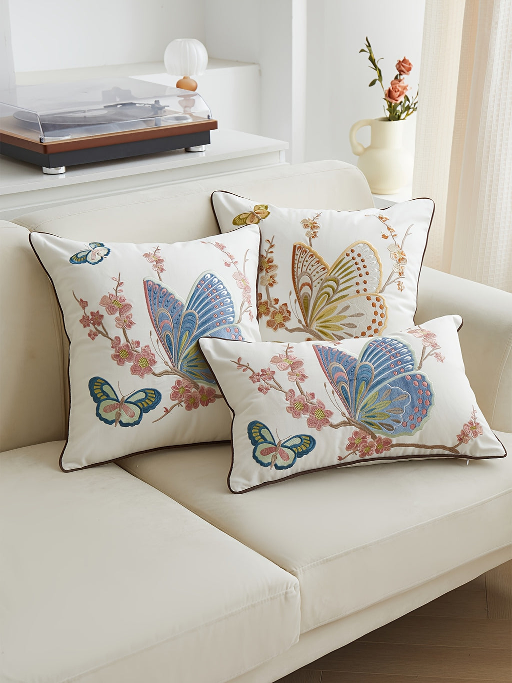 Housse de coussin d'esprit campagne, housse posée