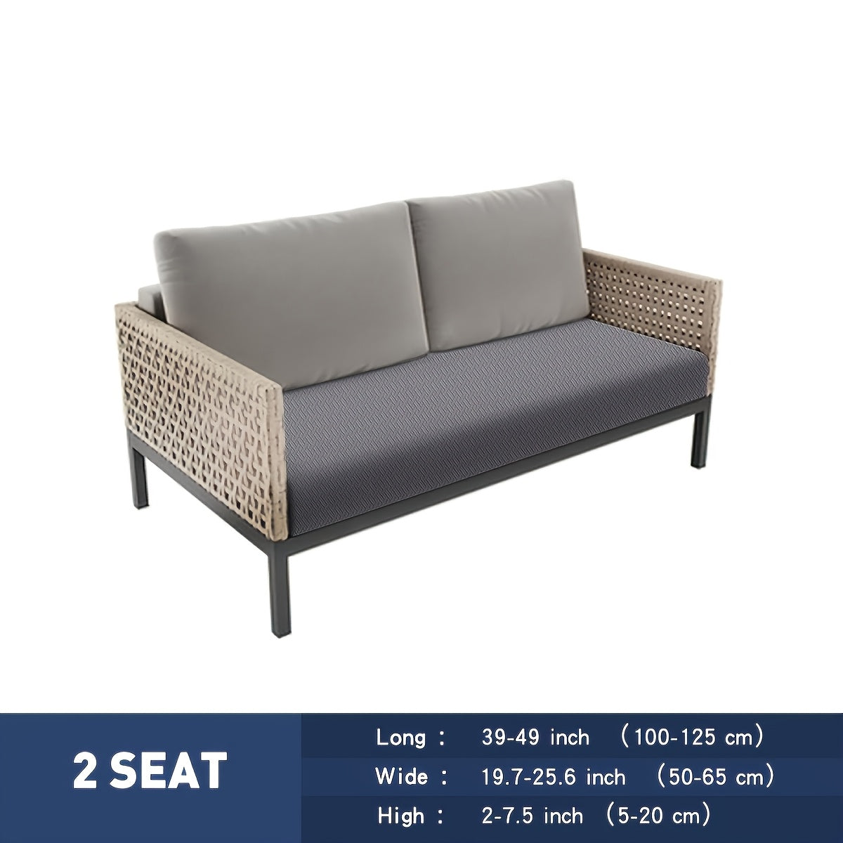 Housse de coussin extensible en jacquard en T, détail de l'ourlet