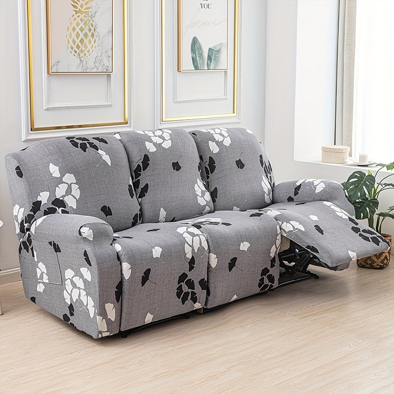 Housse de fauteuil extensible en fibre de lait avec poche de rangement, gros plan sur le tissu