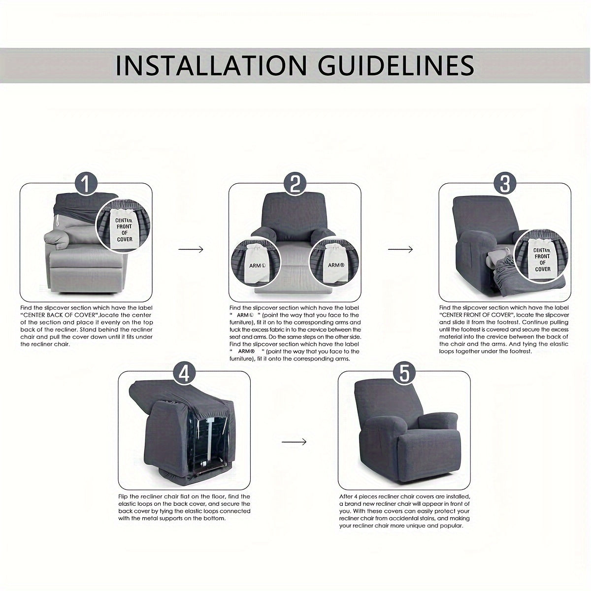 Housse de canapé extensible en polaire jacquard, détail de la finition