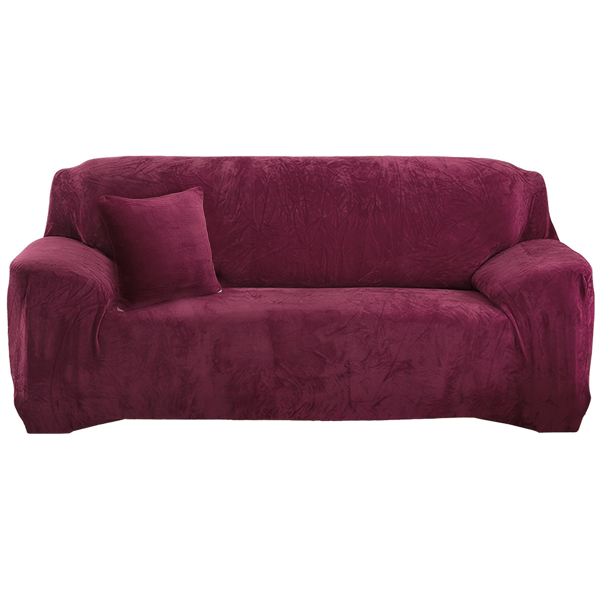 Housse de canapé épaisse extensible en peluche, mise en situation