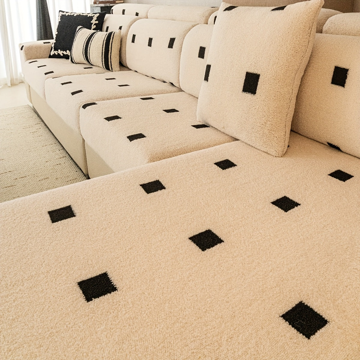 Housse de canapé extensible en velours à housses séparées au rendu glamour