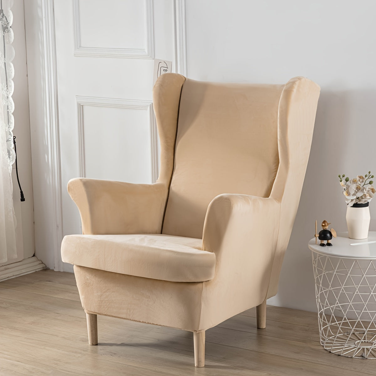 Housse de canapé extensible en polyester au rendu glamour, tissu de 200 à 250 g/m²