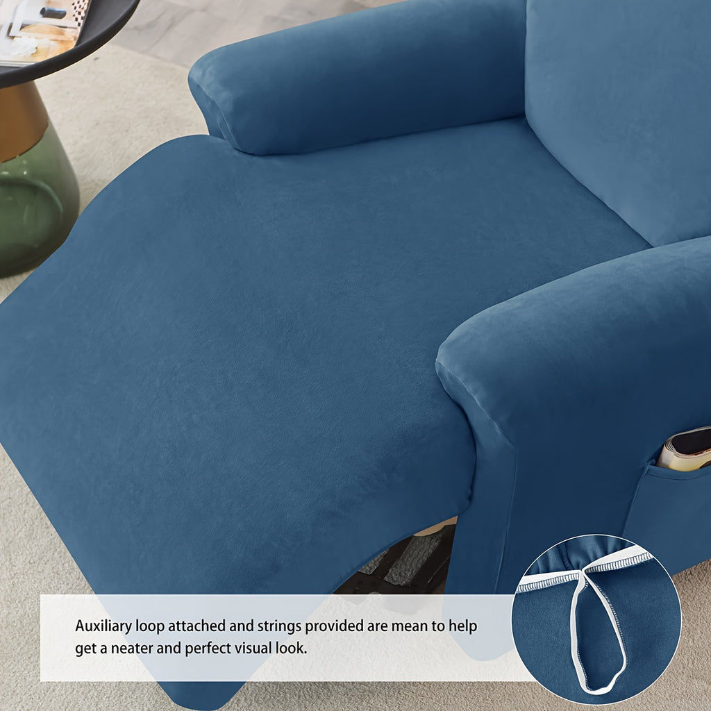 Housse de canapé extensible en velours à housses séparées pour fauteuil, housse posée