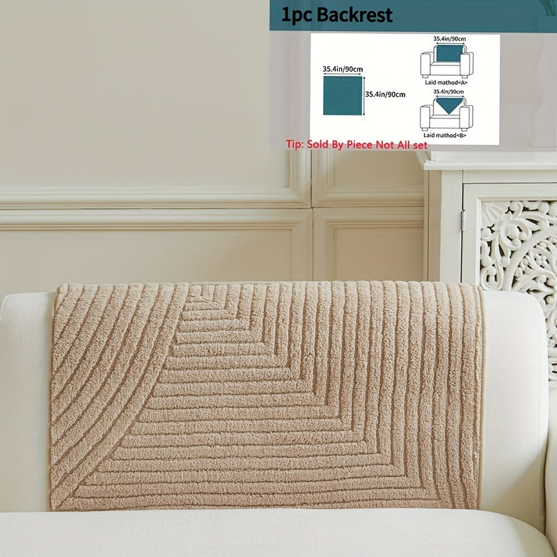 Housse de canapé épaisse en velours jacquard d'esprit vintage, compatible fauteuil, canapé deux places, canapé trois places Image