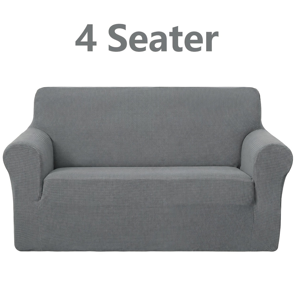 Housse de canapé extensible en polyester à carreaux, visuel produit