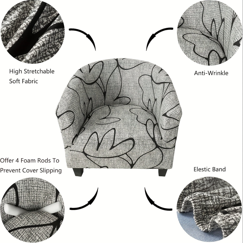 Housse de fauteuil extensible en fibre de lait d'esprit vintage, vue d'ensemble