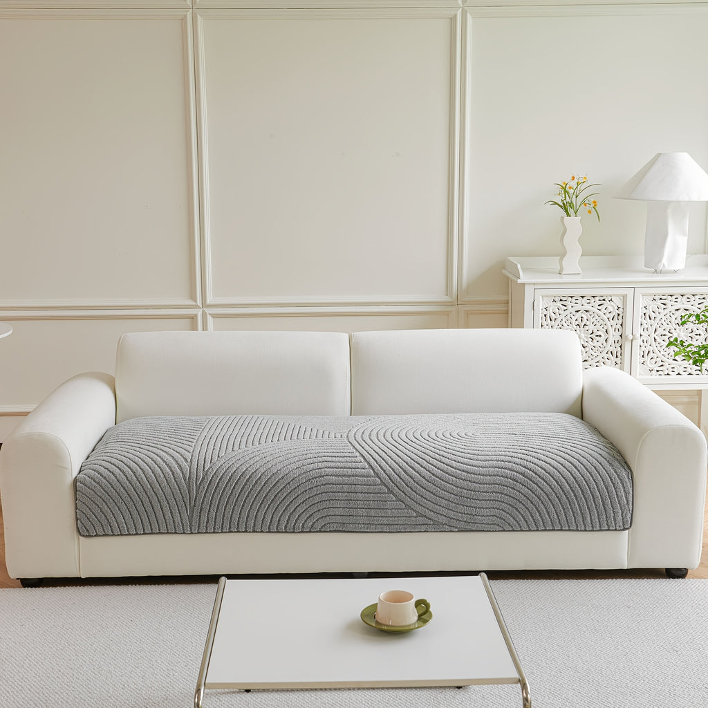 Housse de canapé en velours jacquard antidérapante d'esprit bohème, tissu de 350 à 400 g/m²