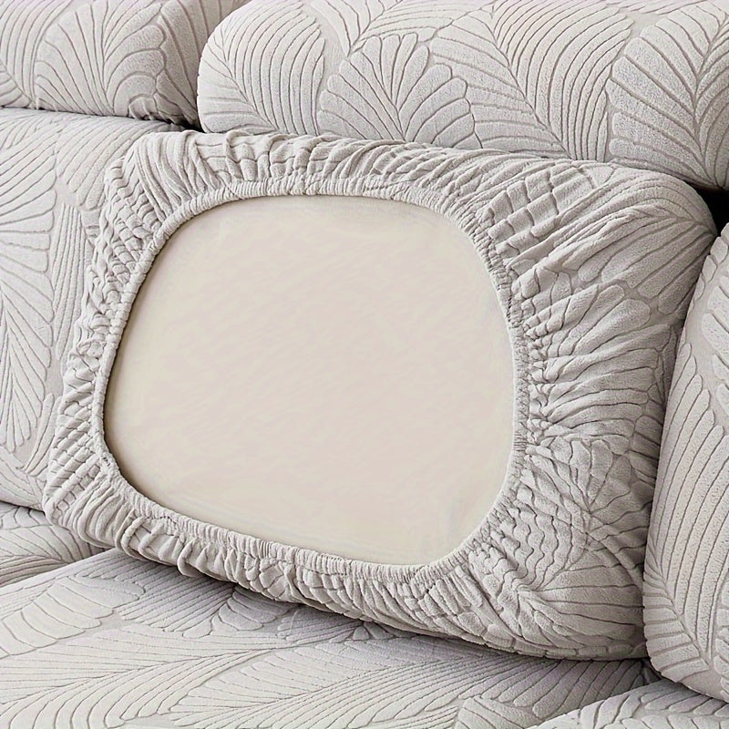 Housse de canapé en polaire jacquard à housses séparées, détail de la finition