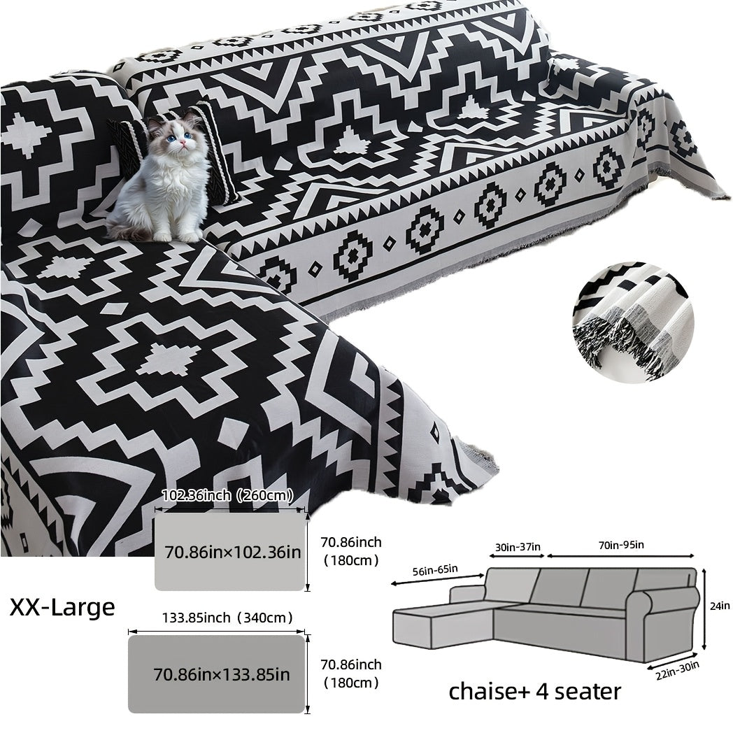Housse de canapé épaisse en chenille en fils teints pour canapé d'angle, compatible canapé d'angle