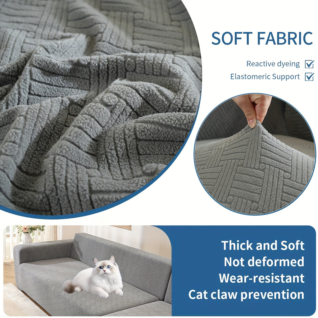Housse de canapé extensible en polaire jacquard, autre coloris