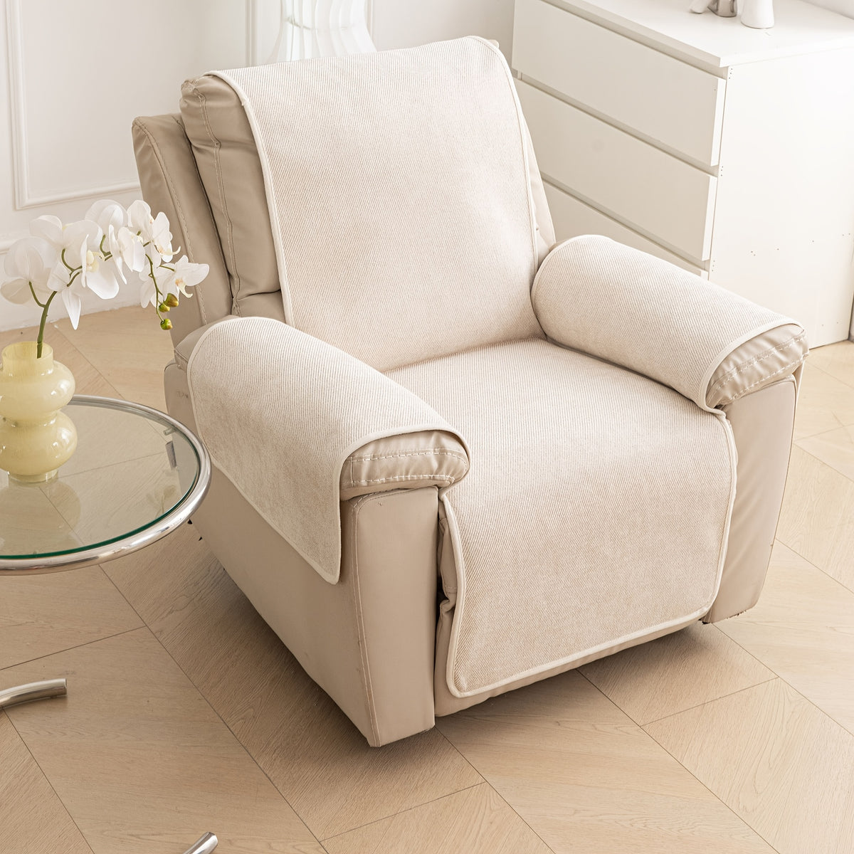 Housse de canapé en chenille antidérapante pour fauteuil, vue d'ensemble