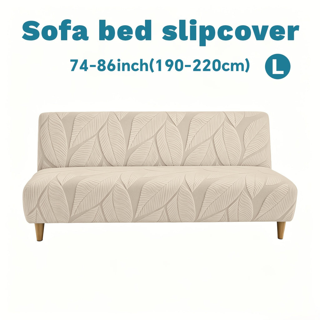 Housse de canapé extensible en polaire jacquard sans accoudoirs, tissu de 160 à 180 g/m²