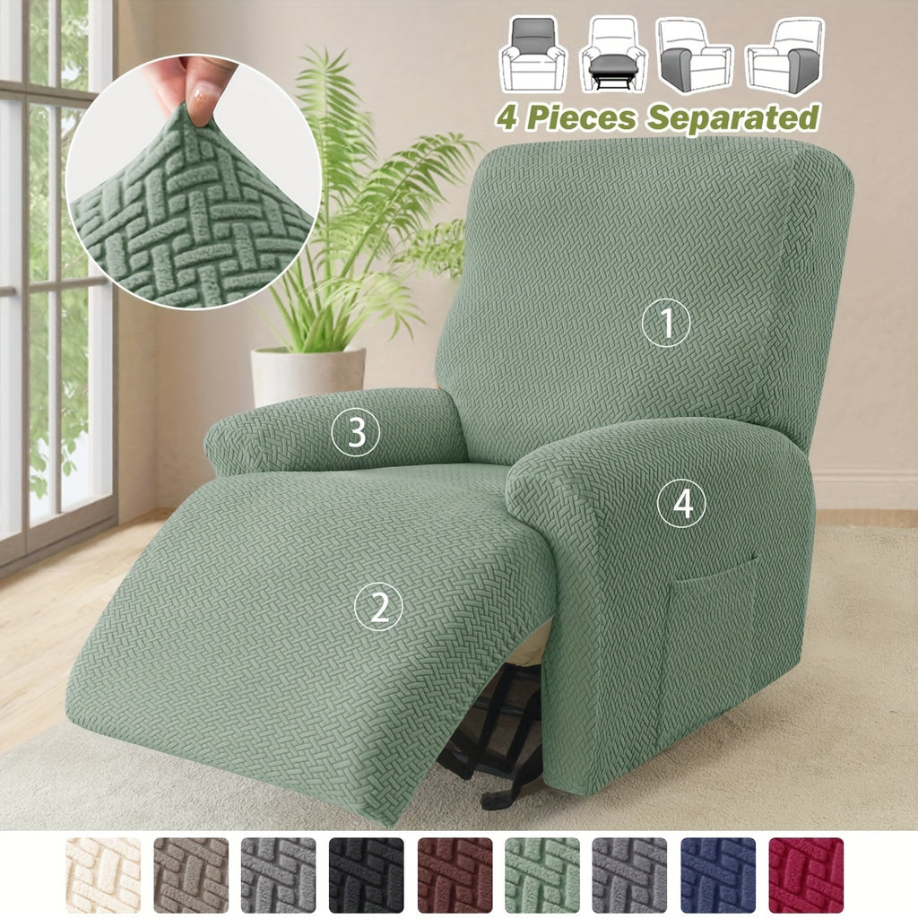 Housse de canapé extensible en polaire jacquard à housses séparées, housse posée