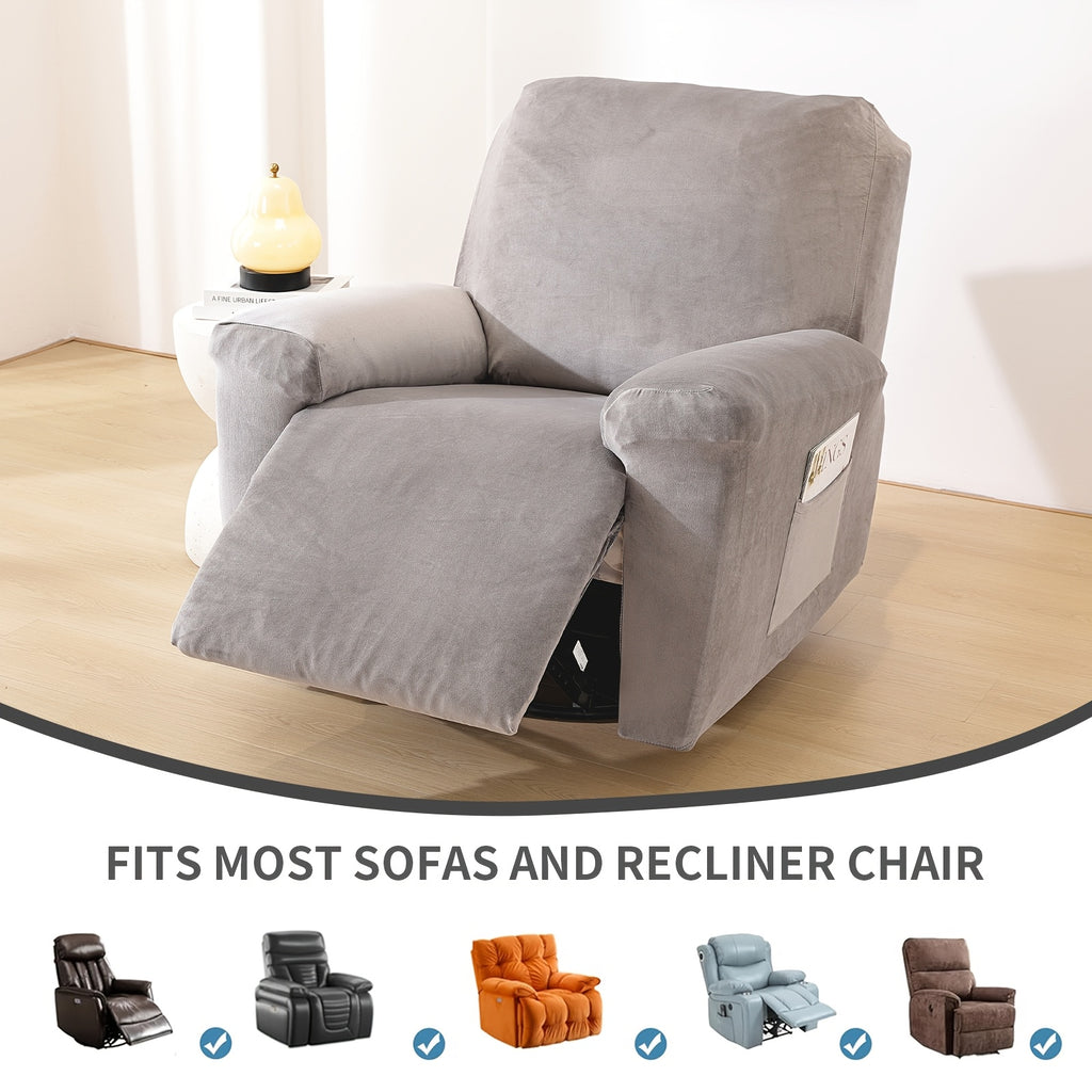 Housse de canapé extensible en velours à housses séparées, gros plan sur le tissu